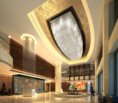 商務酒店大堂吊頂效果圖設計 營造專業(yè)與溫馨兼具的空間氛圍